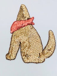 Prairie Dog Bronze Sequins and Red Collar 8" x 6"