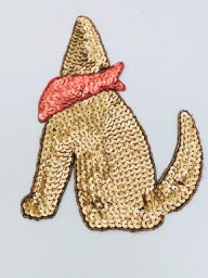 Prairie Dog with Bronze Sequins and Red Collar 8" x 6"