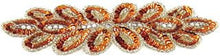 Load image into Gallery viewer, Flower Motif with Brite Orange Sequins and High Quality Rhinestones and Silver beads 8&quot; x 2.5&quot;