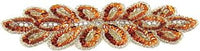 Flower Motif with Brite Orange Sequins and High Quality Rhinestones and Silver beads 8