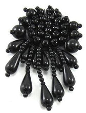 Load image into Gallery viewer, Design Motif Black Beaded Epaulet 3&quot; x 2&quot;