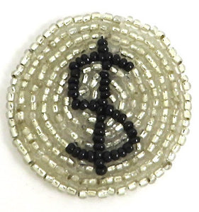 $ Gambling Chip, Silver Beads, Sequins or All Beaded 1.5"