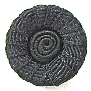 Button Black with Texture and Swirl 7/8"