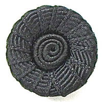 Button Black with Texture and Swirl 7/8