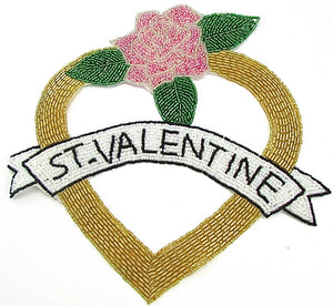 ST. VALENTINE Applique all Beads 9" x 9"
