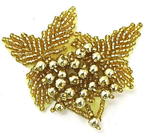 Epaulet with Gold Beads 2" x 2.5"
