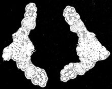 Load image into Gallery viewer, Designer Motif Lace Pair with White Pearls 3&quot; x 4&quot;