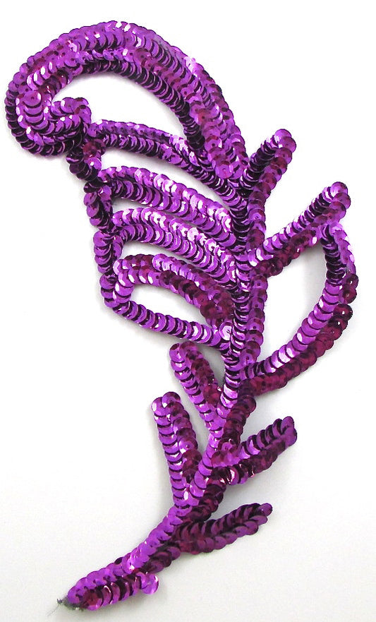 Leaf with Maroon Sequins 8.5" x 3"