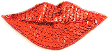 Load image into Gallery viewer, Lips with Red Sequins and Beads 2.25&quot; x 5&quot;