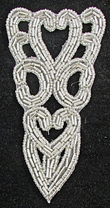 Designer Motif with Silver Beads 5" x 3"