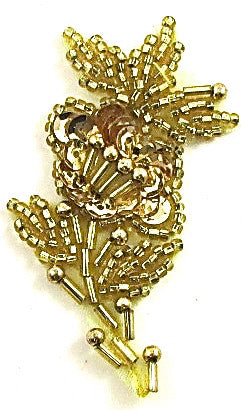Flower with Gold Beads 2.5"