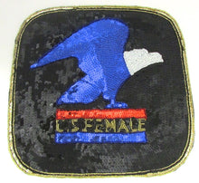 Load image into Gallery viewer, Eagle on Blue U.S. Female with Sequin Beaded 11&quot;