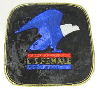 Eagle on Blue U.S. Female with Sequin Beaded 11