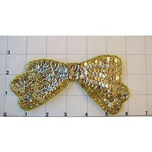 Load image into Gallery viewer, Bow Gold Sequin 3&quot; x 6&quot;