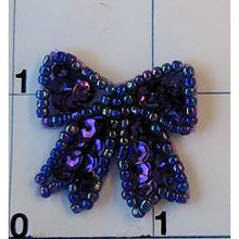 Load image into Gallery viewer, Bow Purple Sequins and Beads 1&quot; x 1&quot;