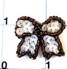 Load image into Gallery viewer, Bow with Iridescent Sequins and Bronze Beads 1&quot;
