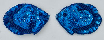 Fish, Pair with Royal Blue Sequins and Beads 3