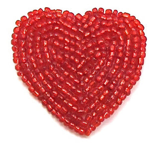 Heart Red Beads 1.5" x 1.5"