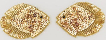 Fish Pair with Gold Sequins and Beads 3