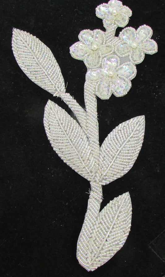 Flower with Iridescent Sequins and Beads 8.5"