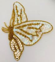 Butterfly with Iridescent Sequins Gold Beads 6