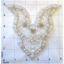 Load image into Gallery viewer, Designer Motif with Rhinestones and Pearls and Iridescent Sequins 5&quot; x 5&quot;