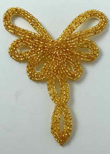 Designer motif with gold beads 3.5" X 4.5"