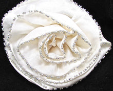 Load image into Gallery viewer, Flower White Satin with Tiny AB Beads 5&quot;