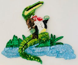 Alligator with Violin Small 5" x 5" and Large 8.5" X 9.5"
