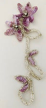 Load image into Gallery viewer, Flower Pair with Lavender Sequins and Silver Beads 8&quot; x 3.5&quot;