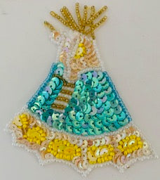 Teepee with Two Color Choices 4" x 3"