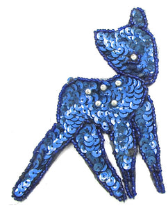 Fawn with Blue Sequins 4.5" x 3.5"