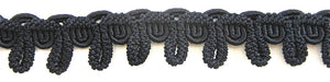 Trim with Black Cotton Looped Thread 7/8" Wide