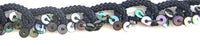 Trim with Dark Navy Loops Intertwined with Moonlite Sequins 1/8