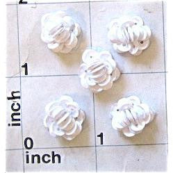Sale! Flower Set of 5 White Sequins 1/2"