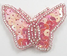 Load image into Gallery viewer, Butterfly with Pink Flat Sequins 1.5&quot; x 2&quot;