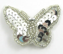 Load image into Gallery viewer, Butterfly with Silver Sequins and Beads 1.5&quot; x 2&quot;
