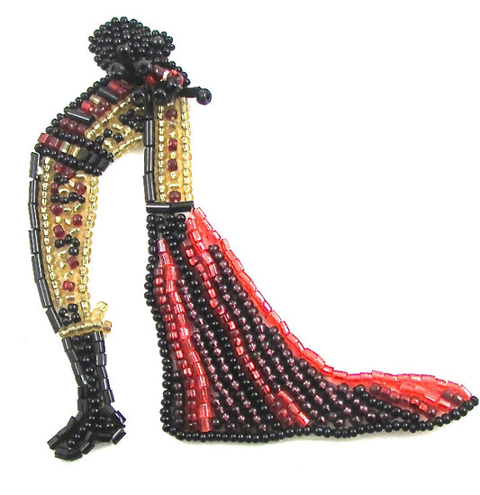 Matador with Cape on Ground 3" x 3"