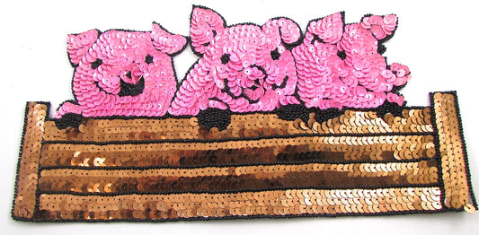 Three Little Pigs Bright Pink 6" x 11.5"