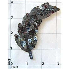 Load image into Gallery viewer, Gun Metal Sequin Leaf 4&quot;