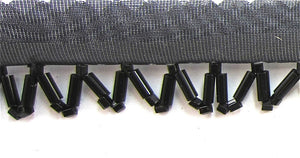 Trim ZigZag Black Beads 1/8" Wide, Sold by the Yard