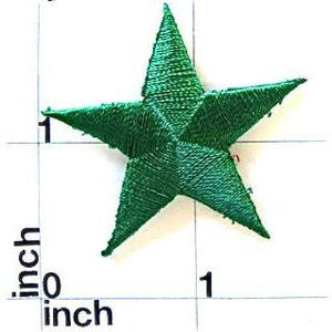 Star, Green Embroidered Iron-On 1.5"