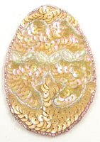 Easter Egg with Yellowish Sequins and Beads 3.5