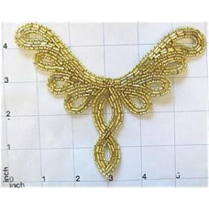 Designer Motif Neckpiece with Gold Beads 5.5" x 4.5"