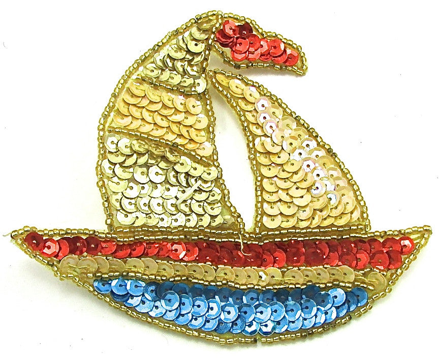 Sailboat with Multi-Colored Sequins and Beads 4