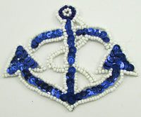 Anchor Blue Sequins White Beads 3