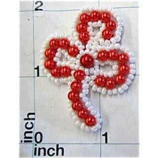 Designer Clover Shaped Pearl Beaded 1.75"