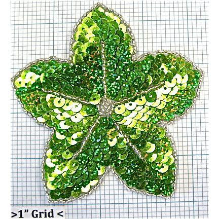 Flower Lime Green Sequins 4.25" x 4.25"