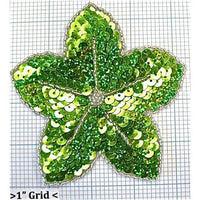 Flower Lime Green Sequins 4.25