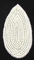 Designer Motif Leaf Shaped White Pearl Applique 5.5